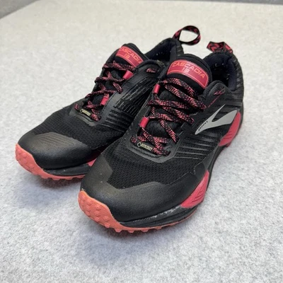 Brooks Shoes Cascadia 13 Women’s 7 Gore-Tex Black Pink Hiking Running Sneakers - Image 1 of 4
