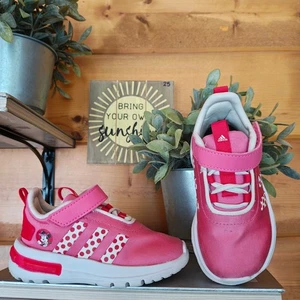 Adidas Disney X Racer Tr23 Minnie Mouse Sneakers Rosa Bianco Pois Bambino 7K - Foto 1 di 10