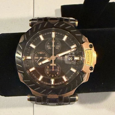 Tissot T Race Automatic Chronograph Men Watch Rose Gold Black Dial - image 1 of 4