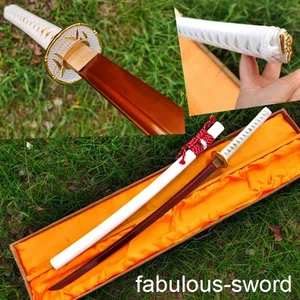 1095 Kohlenstoffstahl rot scharfe Klinge Bambus Tsuba japanisches Samuraischwert Katana  - Bild 1 von 8