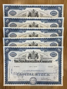 5x The New Jersey Zinc Company Aktienzertifikate 500 Aktien 1966 Chance & Co. - Bild 1 von 3