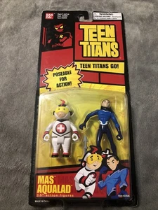 TEEN TITANS MAS & AQUALAD ACTIONFIGUREN 2 PACK 2004 BANDAI - Bild 1 von 7