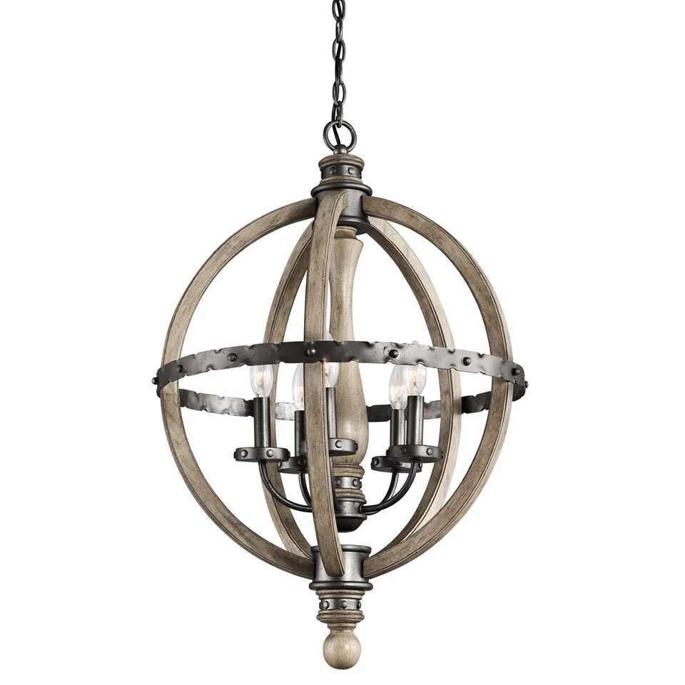 Kichler Lighting 43324DAG Evan Chandelier Distressed Antique Gray