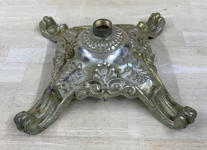 RARE FLAGPOLE BASE STAND Antique Vintage 4 lbs. Cast Iron HEAVY 10" Square - Picture 1 of 11