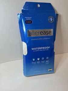 Zippered Pillow Protector Allergy Protection Soft Cover Waterproof 2 Pack White - Picture 1 of 5