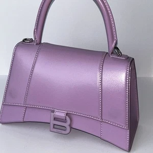 Balenciaga Hourglass Satchel Top Handle Bag Lilac Leather Crossbody Bag - Picture 1 of 10