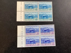 ICOLLECTZONE Iceland 338-9 Margin Blocks XF NH (C200) - Picture 1 of 1