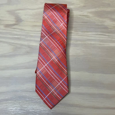 Corbata ajustada rosa gallo 100 % seda Foto 1 de 4