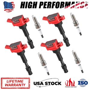 4PCS UF816 Ignition Coil & Spark Plug Pack For Hyundai Kona Veloster KIA Forte - Picture 1 of 15