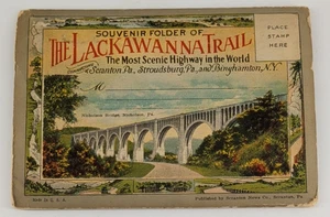 Souvenir Lackawanna Trail Photo Folder 10 Colored Photos Paper Ephemera - Picture 1 of 7
