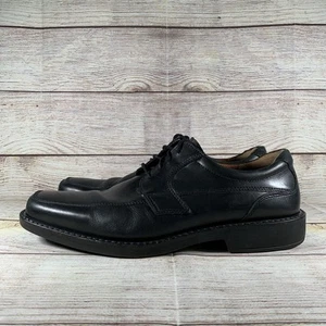 Ecco Seattle Tie Oxford Shoes Mens Size 43 EU Black Leather Square Toe Lace Up - Picture 1 of 13