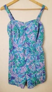 Vintage Ceeb Swim Romper Modest Swimsuit Size 12 Onepiece Swimsuit 80s 90s - Picture 1 of 7