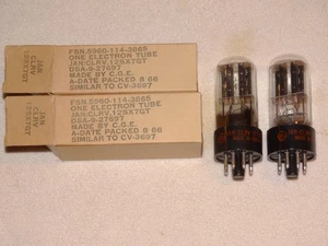2 x JAN-CLRV-12SX7gt (12SN7gt) GE Tube*NIB*NOS*Super Strong Matched Pair*#R3 - Picture 1 of 5
