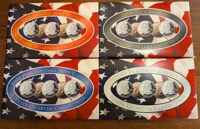 2000 State Quarter Set - Denver, Philly, 24K Gold & Platinum - 20 Coins w/COAs - Image 1 of 4