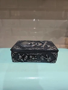 Totenköpfe Kreuz Knochen Gothic Deko Schmuckschatulle Tarot Kartenbox - Bild 1 von 8
