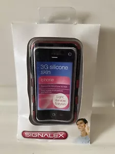 Funda de teléfono de silicona Signalex para iPhone 3G/3GS negra y roja NUEVA - Imagen 1 de 2