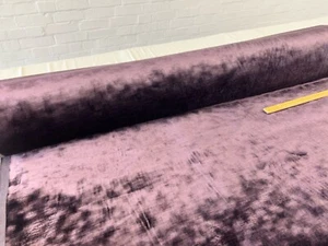 CRUSH VELVET FABRIC PURPLE UPHOLSTERY CURTAIN MATERIAL 140cm wide by Romo - Picture 1 of 4