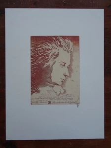 Horst Janssen " Mozart n. Joseph Lange 1782 "  Schleswig Holstein Musik Festival - Bild 1 von 13