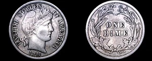 1911-P Barber Dime Silver - Picture 1 of 1