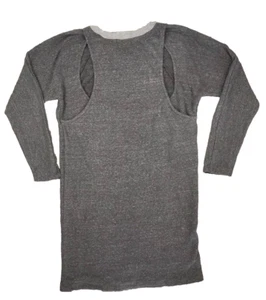 MM Couture By Miss Me Jeans Dress Sweater Sweatshirt Fleece Grey Heather M or L - Picture 1 of 4