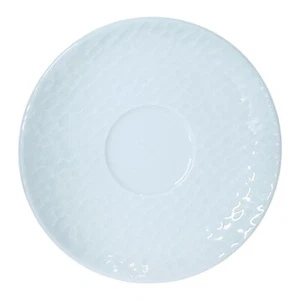 Apilco France AQUA White Raised Honeycomb Porcelain 5 5/8" Saucer NEW - Picture 1 of 6
