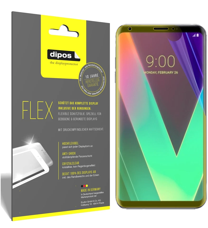3x Screen Protector for LG V30S ThinQ Protective Film covers 100% dipos Flex - Image 1 of 4