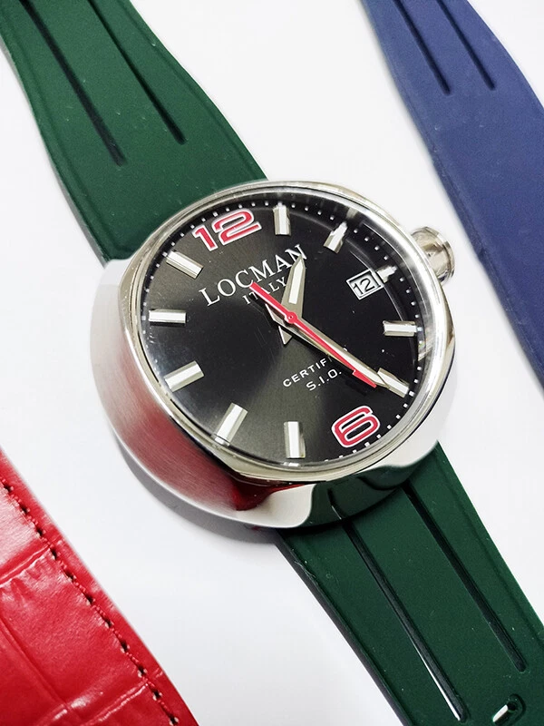 Juego de cambio de reloj para hombre Locman 3 correas intercambiables de cuero de goma incluidas Foto 1 de 4