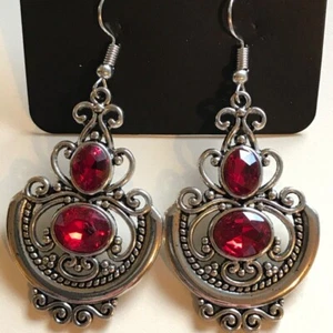 Drop Earrings Red Unlimited Vacation Paparazzi Costume Jewelry - Picture 1 of 5