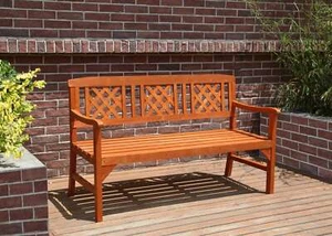 BIRCHTREE Garden Bench Outdoor 3 Seat Chair Wood Spruce Patio Park WGB01 Natural - Picture 1 of 6