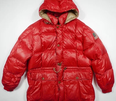 Polo Ralph Laruen 夹克 Puffer 限量运动员 Down 美国探险队 罕见 L — 第 1/4 张图片