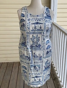 Maggy London Beaded Sheath Dress 14 Petite Delft Blue Moghul Indian Theme NWT - Picture 1 of 12