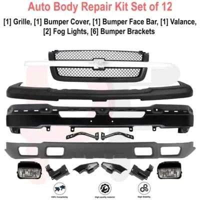 Front Bumper Primed / Grille Assembly Kit For 2003-2007 Chevrolet Silverado 1500 — 第 1/4 张图片