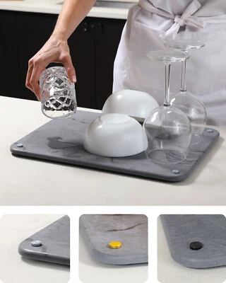 Piedra de secado mostrador plato secado tierra diatomeas - 3 juegos de pies antideslizantes Foto 1 de 4