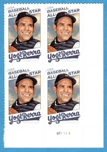 Scott #5608, MNH, Plate Block of 4, Forever, Yogi Berra (2021) - Picture 1 of 2
