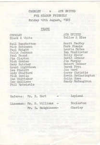 Chorley v Ayr United 1983/4 (12 Aug) Pre-Season Friendly - Picture 1 of 1