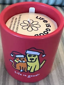NEU.. LIFE IS GOOD 12 OZ. KERAMIK SOJAKERZE.. ""SANTA RACKET UND. KATZE.. TOLLES GESCHENK - Bild 1 von 4