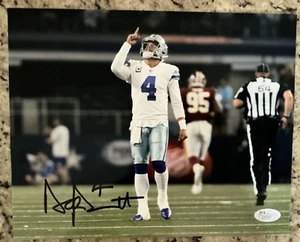 DAK PRESCOTT foto autografata firmata a mano DALLAS COWBOYS 8"x10" con certificato di autenticità -jsa - Foto 1 di 2