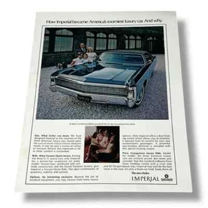 Chrysler Imperial Americas 1970 coche de lujo más espacioso anuncio original vintage - Imagen 1 de 3