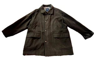 NEWPORT HARBOR Wool Overcoat Mens Size XL Dark Green - Picture 1 of 2