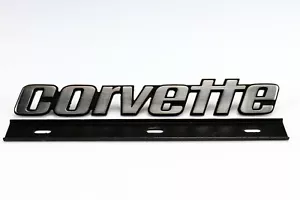 METAL GM LICENSED 1976 Late - 1979 Corvette Rear Bumper Emblem Badge C3 NEW - Picture 1 of 3