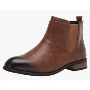 Vance Co. Mens Pull On Landon Block Heel Chelsea Boots Brown Size 10 NIB - Picture 1 of 6