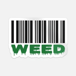 Weed Barcode Car Bumper Vinyl Sticker Decal - Picture 1 of 4