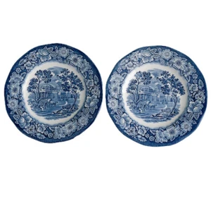 Liberty Blue by Staffordshire 2 Bread and Butter Plate "Monticello" 5.75” - Picture 1 of 8