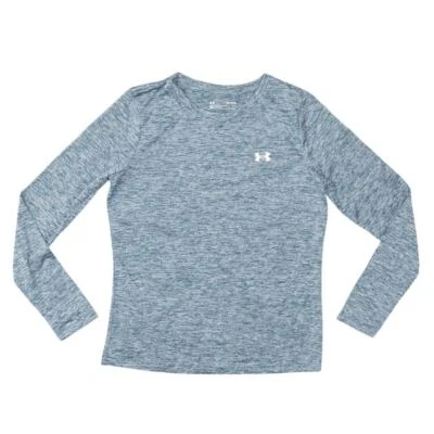 Under Armour Blue T-Shirt Women's Size S Polyester Loose Heatgear Long Sleeve - Image 1 of 4