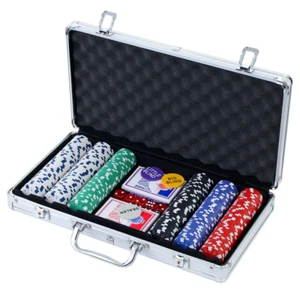 Poker Chip Set 300PC Chips TEXAS HOLD'EM Casino Gambling Dice Cards - Picture 1 of 7