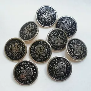 4 Knöpfe Ösenknopf Metallknöpf Dunkelblau + Silber + Golden Metall Hohe Qualität - Bild 1 von 4