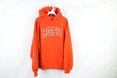 Sudadera con Capucha Naranja De Colección Años 90 Para Hombres Grande Desteñida Bowling Verde Universidad Estatal Foto 1 de 4