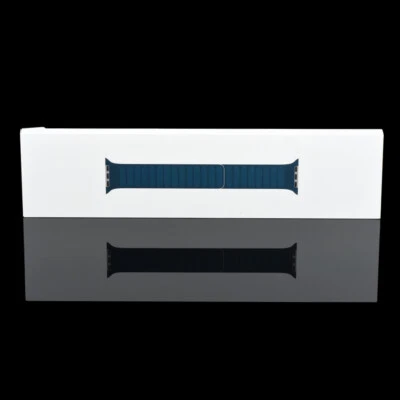 Apple Watch 38 mm 40 mm 41 mm 2 3 4 5 6 7 8 9 SE correa de cuero azul báltico -M/L Foto 1 de 4