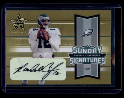 2005 Leaf Rookies & Stars Longevity Randall Cunningham Gold SP Auto /32 Eagles - Image 1 of 2