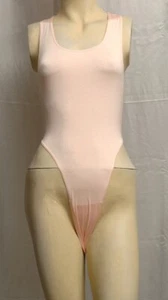 Tanga de spandex rosa claro leotardo para mujer talla 10 pequeña - Imagen 1 de 3